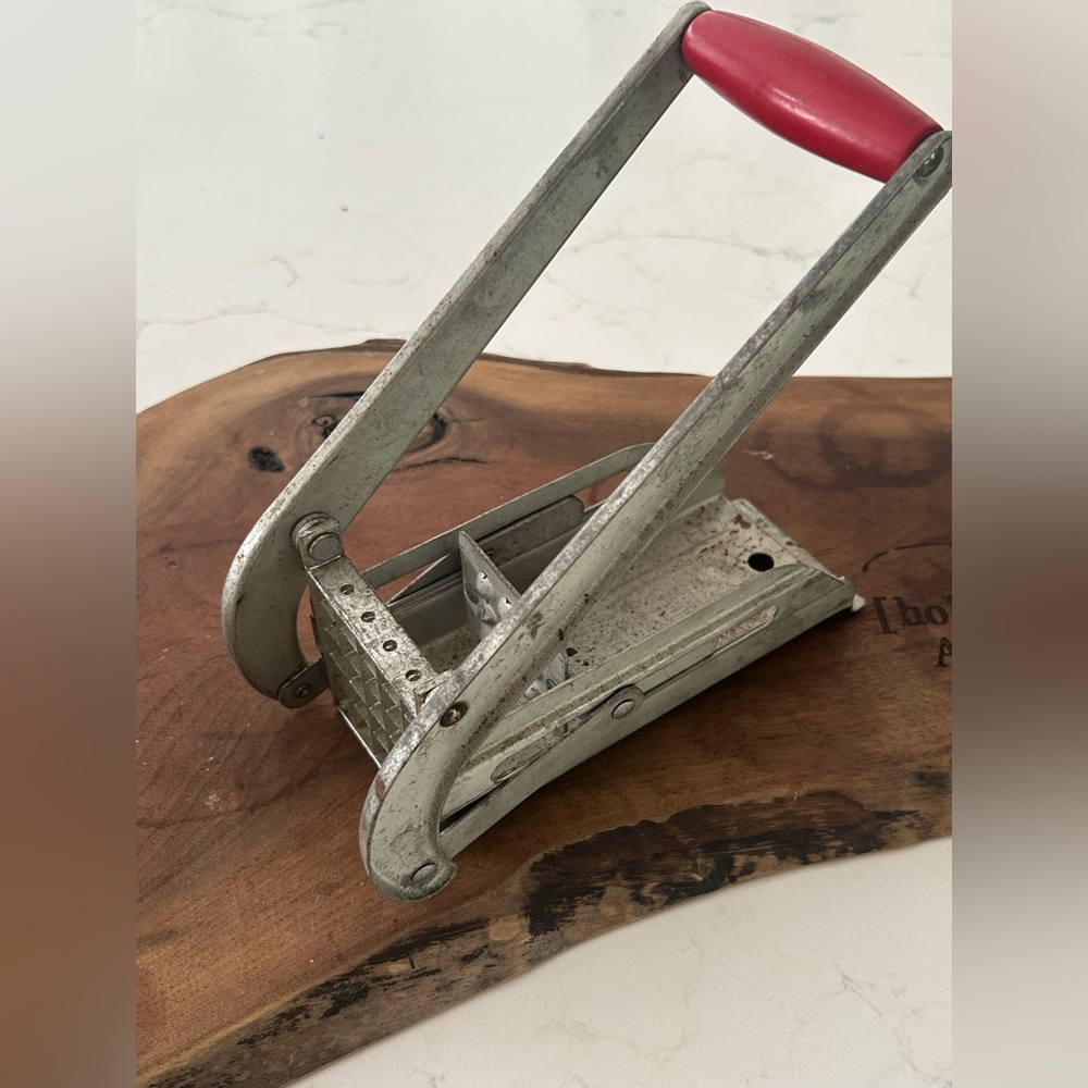 Vintage Ekco French Fry Potato Cutter Red Handle Kitchen Decor